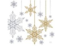 Ubrousek 33x33 Snowstars White 20ks