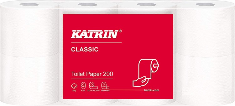 TP Katrin 2vr. 23.5m 200útržků - Papírová hygiena Toaletní papír 2 vrstvý