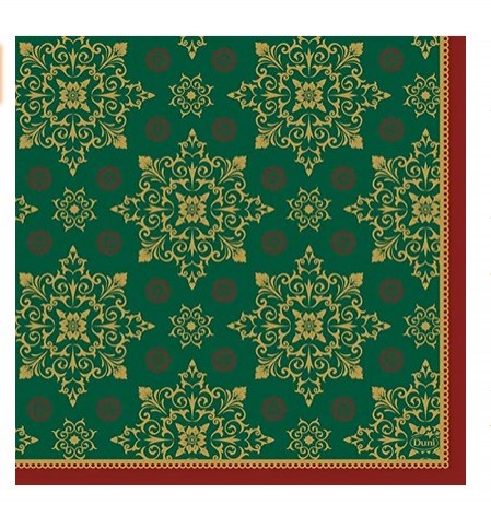 Ubrousek 33x33 3V XMAS DECO GREEN 50ks Ubrousek 33x33 3V XMAS DECO GREEN 50ks - Duni Ubrousky, kapsy na příbory 3 vrstvé ubrousky