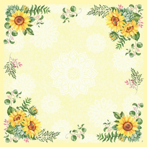 Ubrus 84x84 Dsilk Sunflower omyvat. Ubrus 84x84 Dsilk Sunflower omyvat. - Duni Ubrusy, šerpy, prostírky Omyvatelný ubrus