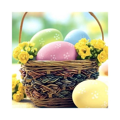 Ubrousek 33x33 3Vr Easter Basket 20ks - Duni Ubrousky, kapsy na příbory 3 vrstvé ubrousky