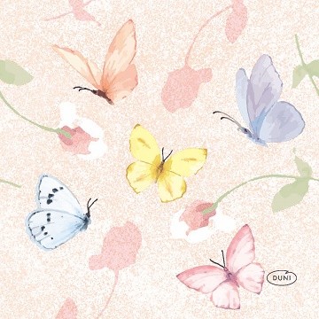 Ubrousek 24x24 3vr Sweet Peach 20ks - Duni Ubrousky, kapsy na příbory 3 vrstvé ubrousky