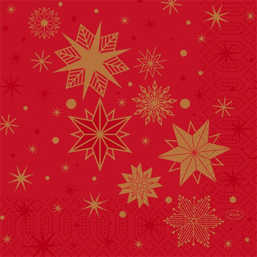Ubrousek 40x40 Dsoft Stargazing Red 60ks - Duni Ubrousky, kapsy na příbory Airlaid 40x40