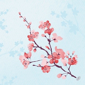 Ubrousek 40x40 Cherry Breeze Blue 60ks - Duni Ubrousky, kapsy na příbory Airlaid 40x40