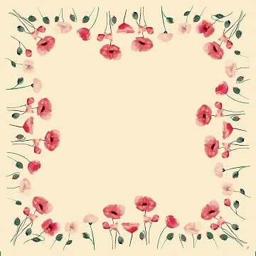 Ubrus 84x84 Poppy Charm omyvatelný - Duni Ubrusy, šerpy, prostírky Omyvatelný ubrus