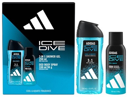 Kazeta Adidas Men Ice Dive spg 250ml, deo sprej 150ml