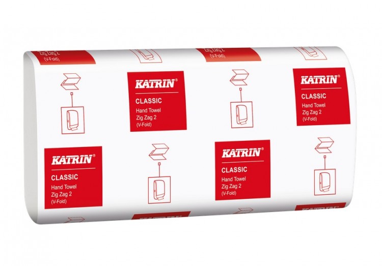 Pap.ručníky Z-Z Bílé 2vrst.3000ks Katrin - Papírová hygiena Papírové ručníky Z-Z 2 vrstvé